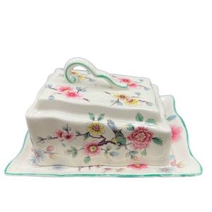 🍎OLD FOLEY Vintage Chesse Covered Dish🦜🌿